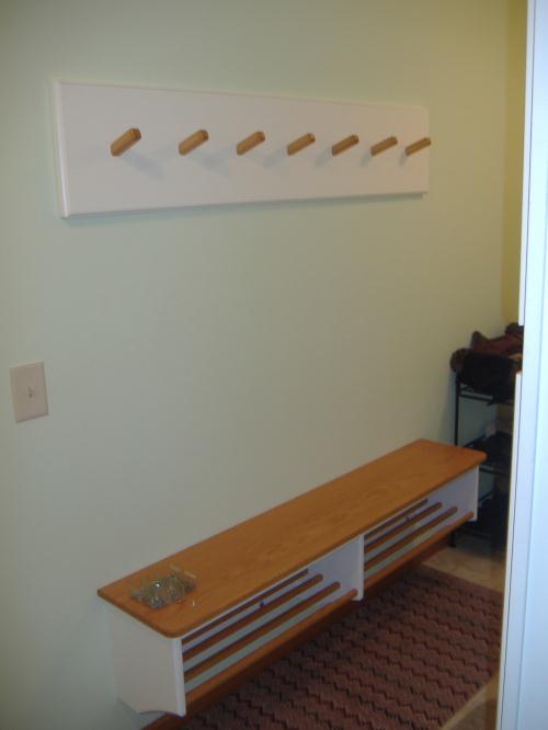 bench and coat hooks